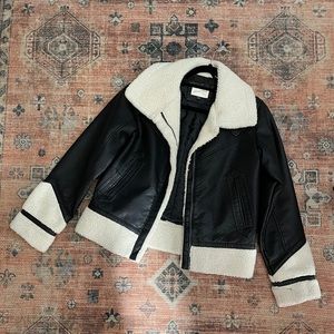 Sherpa Lined Leather Jacket